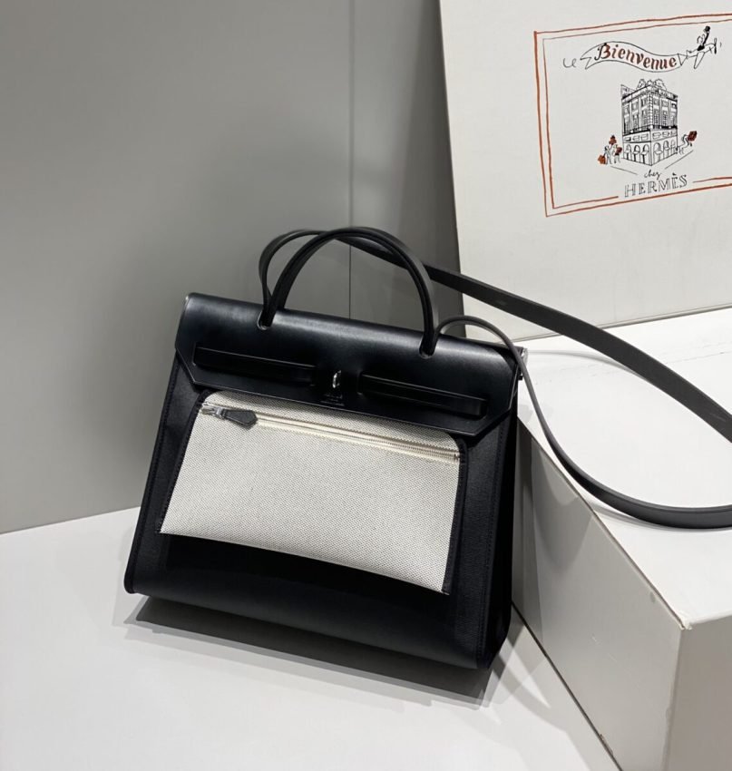 i1711257254_5207_7 Replica Hermes Herbag 31cm Black - 图片 4