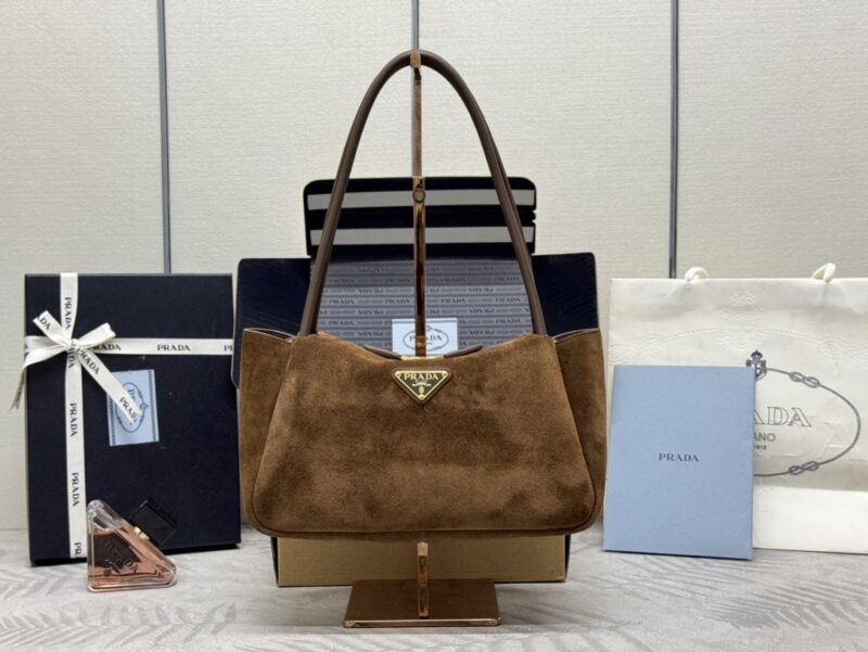 i1722273742_8774_0 Replica Prada Medium Suede Shoulder Bag