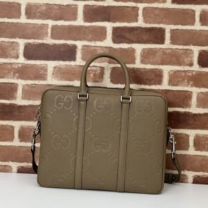 Replica Gucci  Briefcase GG Leather Brown