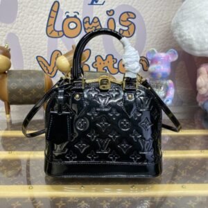 Replica Louis Vuitton Alma BB Black Patent