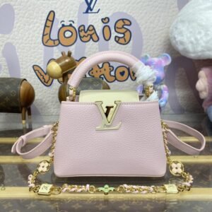 Replica Loius Vuitton Capucines Pink Beige