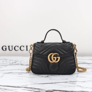 Elementor #30111 Replica Gucci GG Marmont Top Handle Black