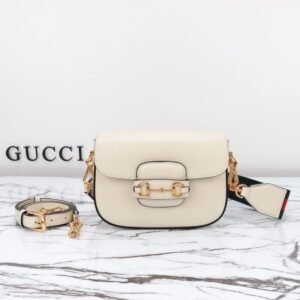 Replica Gucci Horsebit 1955  Double G Mini White