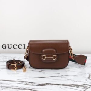 Replica Gucci Horsebit 1955  Double G Mini Brown