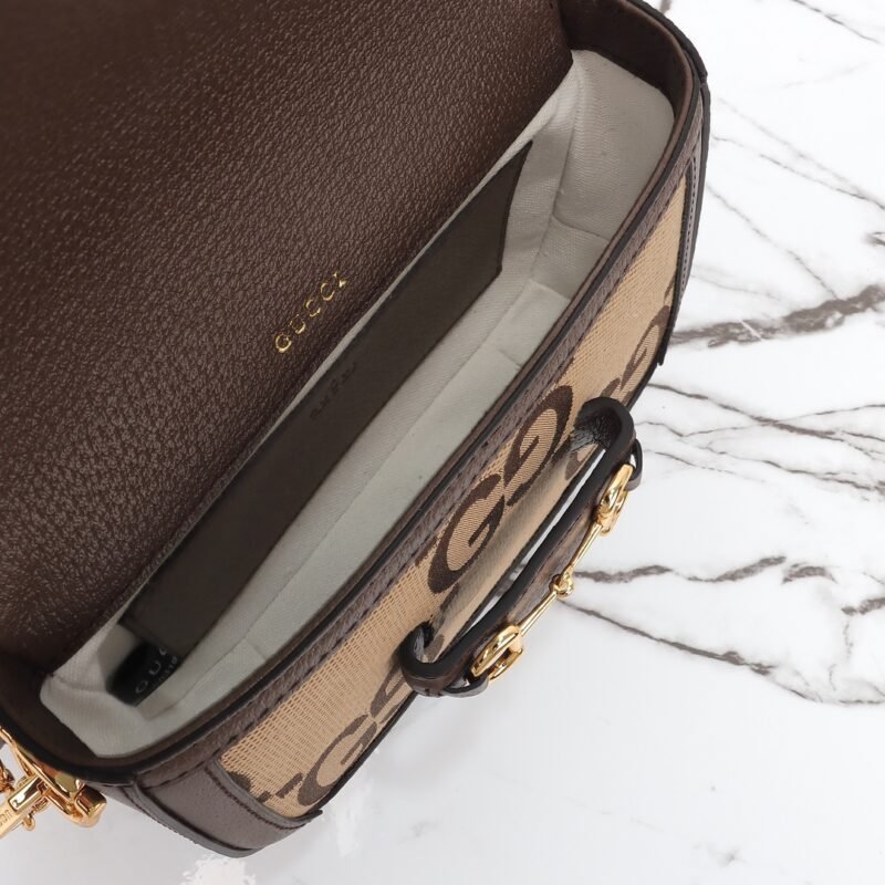 img_3d468541_20240113_i1705094072_1149_0 Replica Gucci Horsebit 1955 Double G Mini Brown Canvas - 图片 6