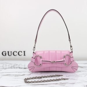 Replica Gucci Horsebit Chain Shoulder Bag Pink