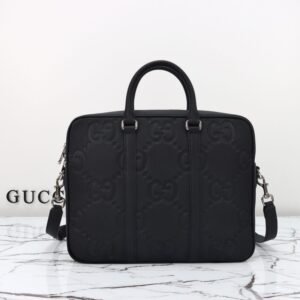 Replica Gucci  Briefcase GG Leather Black