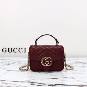 Replica Gucci  Marmont Mini Top Handle Bordeaux