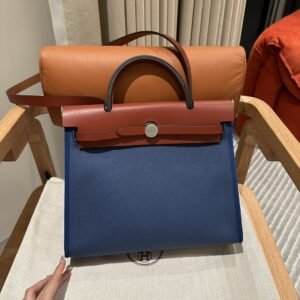 Replica Hermes Herbag 31cm Blue Canvas