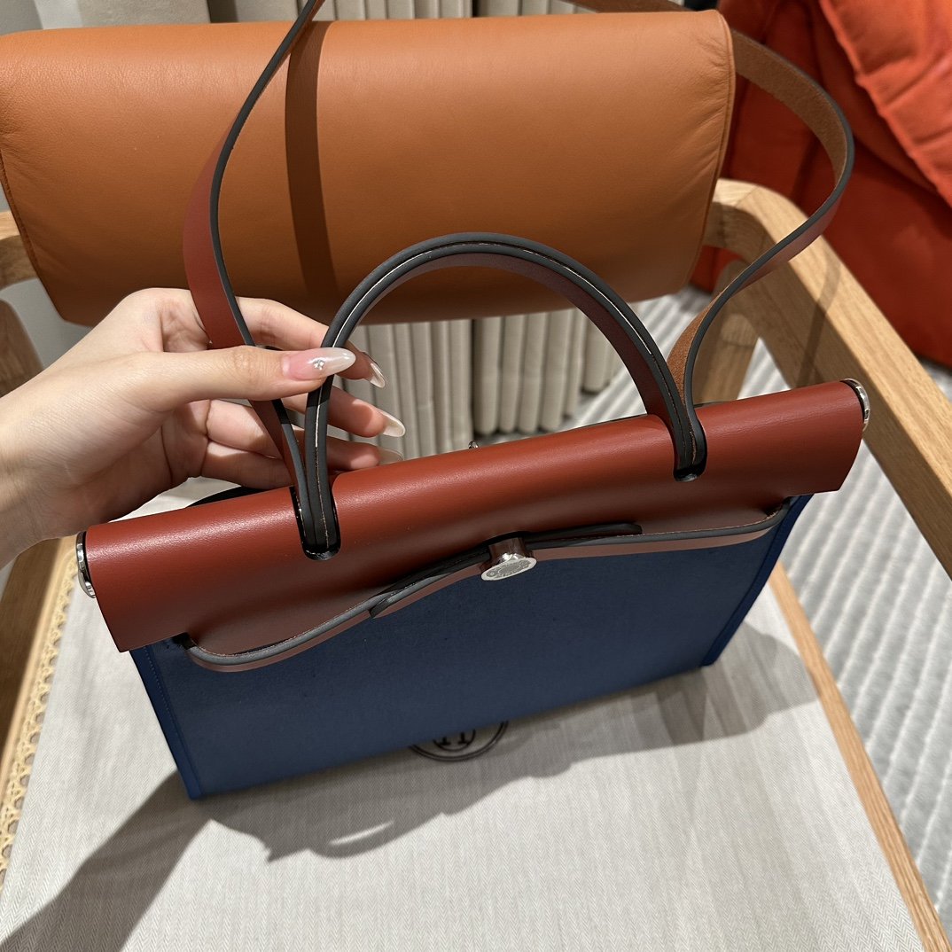 img_755f7c0e_20231129_i1701257687_7819_1 Replica Hermes Herbag 31cm Blue Canvas - 图片 9