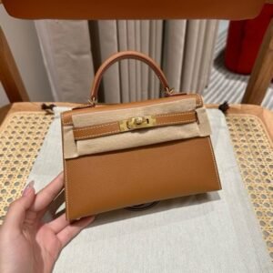 Elementor #30145 Replica Hermes Kelly Brown Epsom Gold