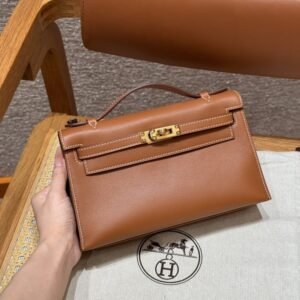 Elementor #30145 Replica Hermes Kelly Pochette Swift Brown