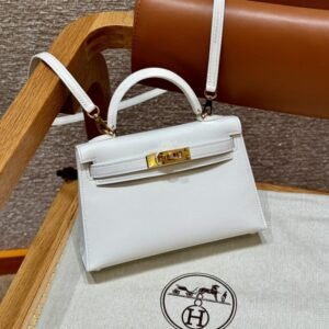Elementor #30145 Replica Hermes Kelly Brown Epsom Blanc