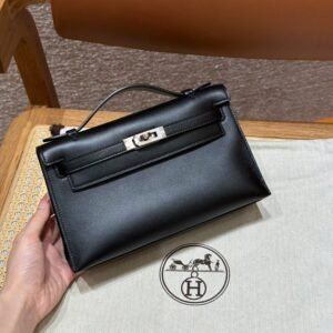 Elementor #30145 Replica Hermes Kelly Pochette Swift Black