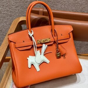 Replica Hermes Birkin Orange Togo Gold