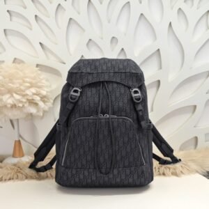 Replica Dior 8 Backpack with Flap Black