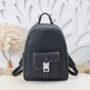 Elementor #30046 Replica Dior Saddle Zip Backpack Black Grained Calfskin