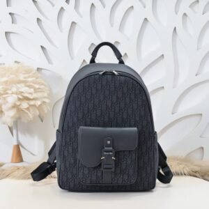 Elementor #30046 Replica Dior Saddle Zip Backpack Black
