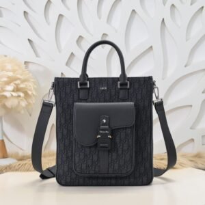 Elementor #30046 Replica Dior Saddle Shopping Tote Oblique Black