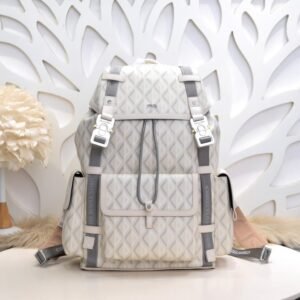 Replica DIOR Hit The Road Backpack White Diamond