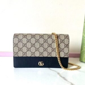 Elementor #30111 Replica Gucci GG Marmont Chain Bag Black