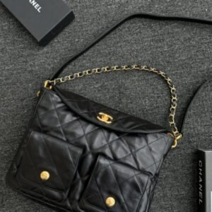 Replica CHANEL 24p  Postman Bag Small Black