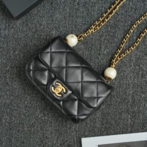 Replica CHANEL CF Double Pearl Black