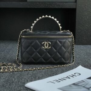 Replica CHANEL 24s Pearl Handle Box Black